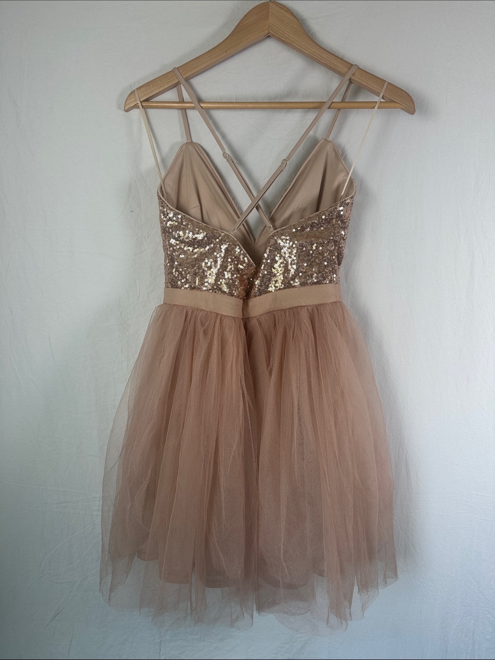 Maniju Blush Pink Spaghetti Strap Dress - Picture 3 of 6